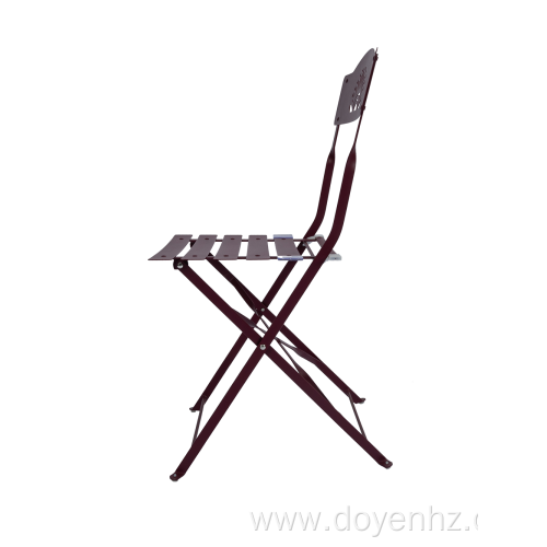Outdoor Metal Folding Slat Chair with Fanned Pattern
